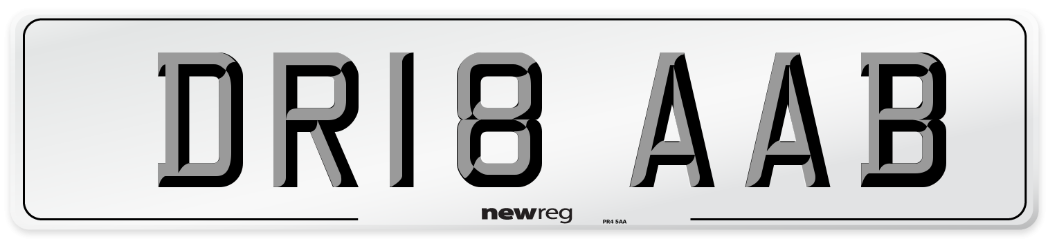 DR18 AAB Number Plate from New Reg